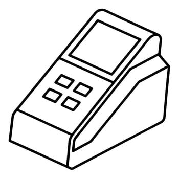 payment terminal, illustration line art vector