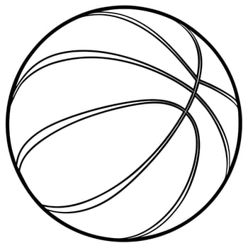 basketball on white background, illustration line art vector