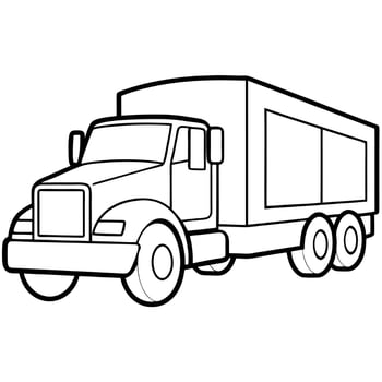 truck line art, illustration line art vector