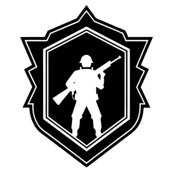pubg logo sihouette solid color black and white, illustration line art vector