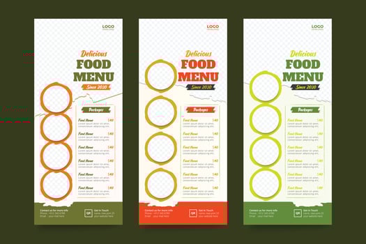 Food Roll up Template Design vector