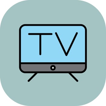 Television Line Filled Curve Icon vector