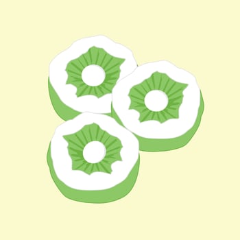 Indonesian cake with aromatic pandan flavour called Kue Putu Ayu vector