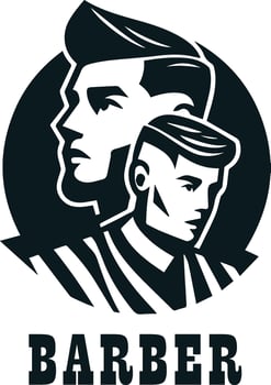 Barber Shop Logo Design Silhouette vector