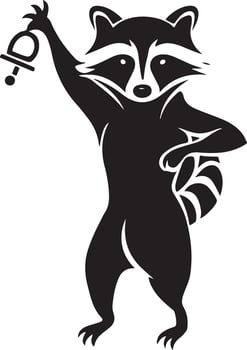 funny raccoon black vector