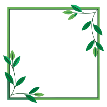 green leaves and vines surrounds an empty frame cutouts png