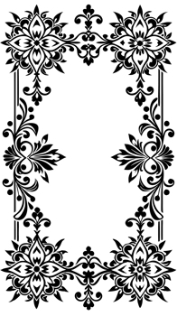 Intricate art black floral patterns form a border design cutouts png