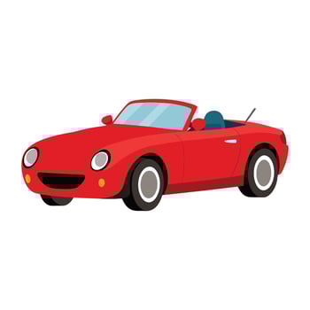 convertible car racing red color illustration design on white background vector