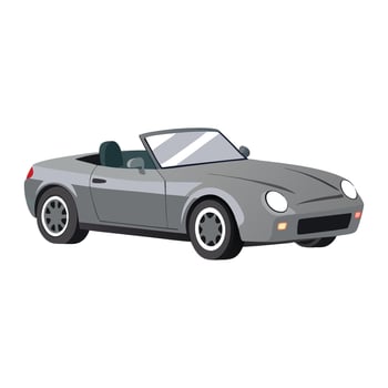 convertible car graphite grey color illustration design on white background vector