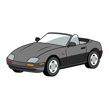 convertible car gunmetal grey color illustration design on white background vector