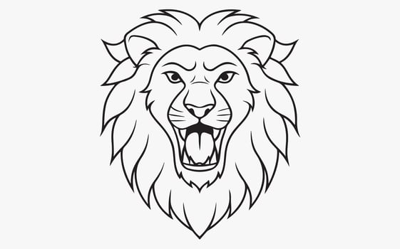 Geometric lion head line art vector