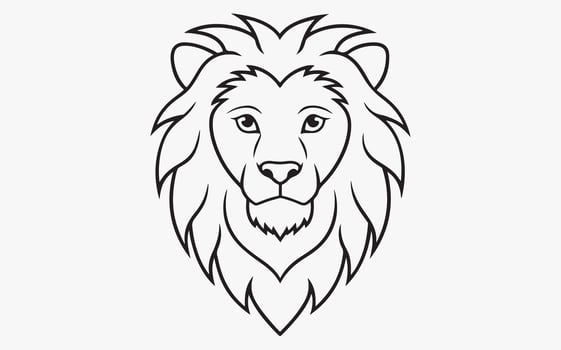 Line art lion face image clipart vector