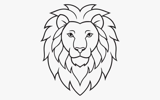 Line art lion face clipart image vector