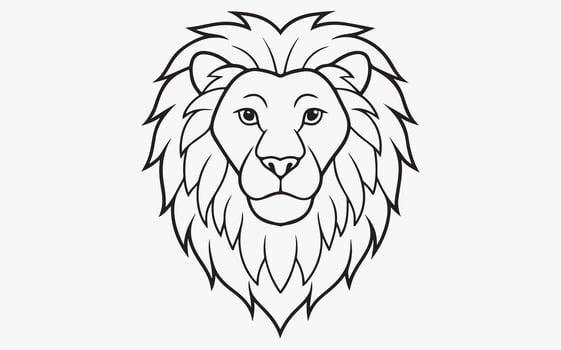 Line art lion face image vector
