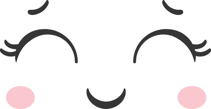 A playful and cheerful cartoon face displays large happy eyes and rosy cheeks evoking a sense of joy and innocence ideal for artistic projects or childrens themes vector