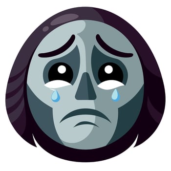 A cartoon character with a sad face vector
