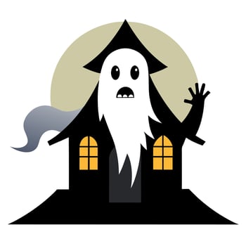 Halloween ghost house vector