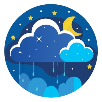 Night sky with clouds and moon illustration vector
