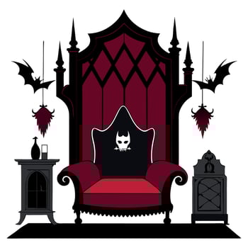 Gothic halloween chair vector