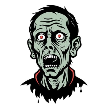 Zombie head illustration vector