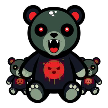A cartoon bear with a red heart on it's chest vector