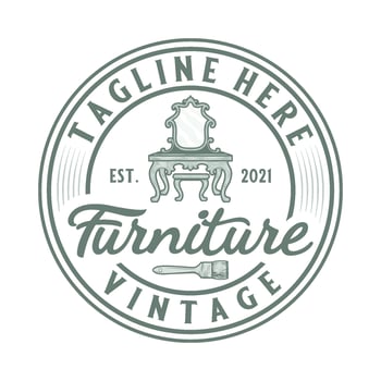 vintage furniture logo design. carved vintage dressing table symbol for a furniture company. vector