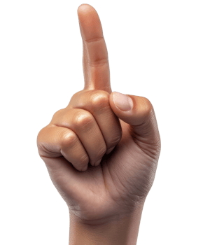 A hand pointing forward against a plain background during a bright daylight setting png