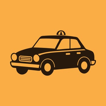 Car Taxi Flat Icon logo, Modern Racing Hi Speed Super Car automobile silhouette. vector