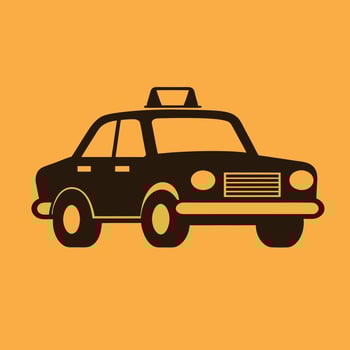 Taxi Car Flat Icon logo, Modern Racing Hi Speed Super Car automobile silhouette. vector
