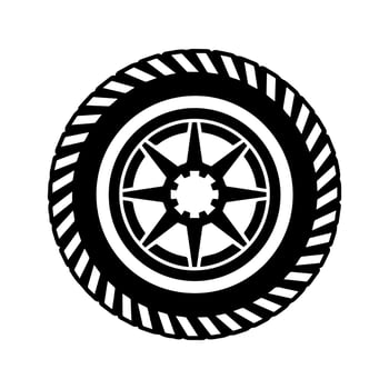 tire icon or modern line symbol. line art and icon design with bold outline. Black and white Pixel Perfect minimalistic symbol isolated white background. Silhouette simple thin sign vector