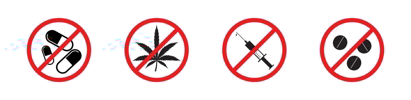 No drugs icon set vector