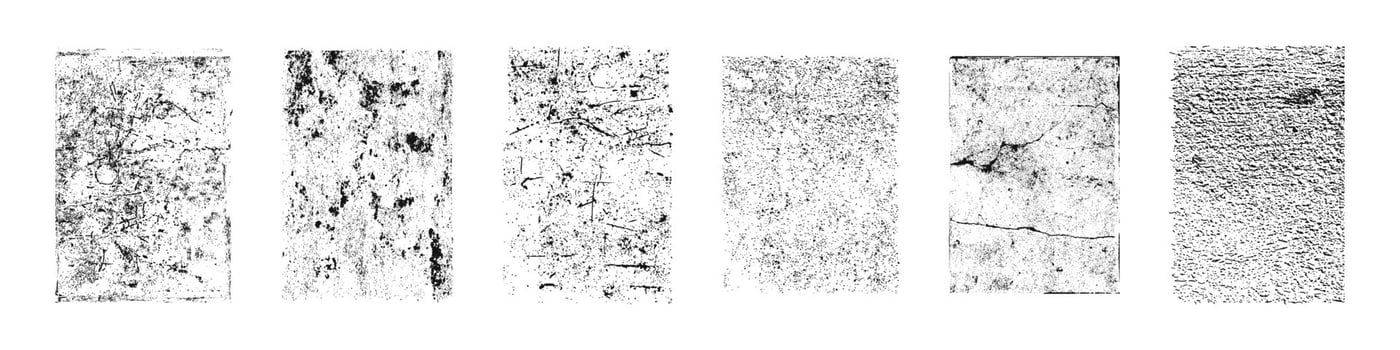 Grunge texture set. Rough grunge textures in different patterns vector