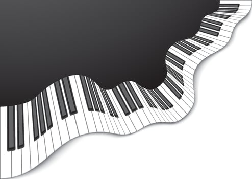 Abstract Background with Wavy Piano Keyboard vector