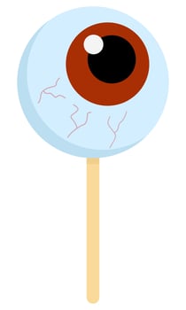 Flat icon of halloween lollipop on stick isolated on white background. vector