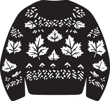 Autumn sweater clean simple silhouette black vector