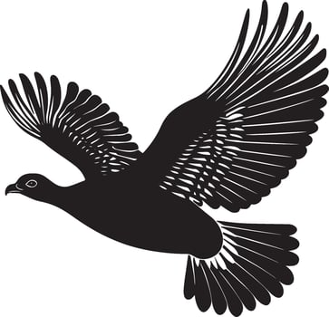 Turkey fly clean simple silhouette black vector
