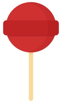 Flat icon of lollipop on stick isolated on white background. vector