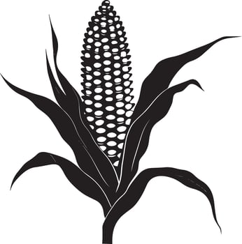 Corn clean simple silhouette black vector