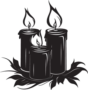 Candles clean simple silhouette black vector