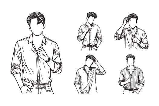Illustration highlighting the coolness of men in casual shirts vector