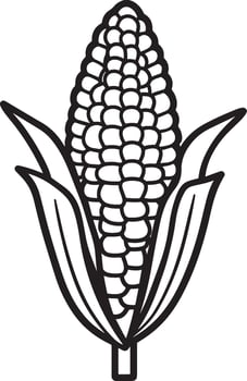Corn clean simple icon outline black vector