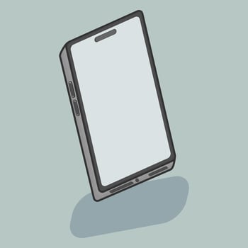 a smartphone is shown in a cartoon style vector