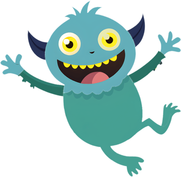 Bright and Cheerful Monster Character Perfect for Kids. . png