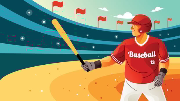 Player Holding Baseball Bat vector