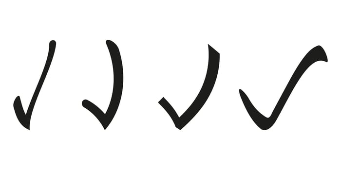 Set of black check marks. Checked flag. Approved symbol.v. vector