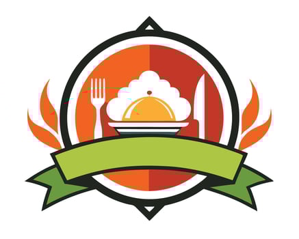 a restaurant logo with a fork and knife vector