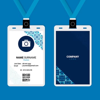 Oriental ID Card Design with Diagonal Ornament vector