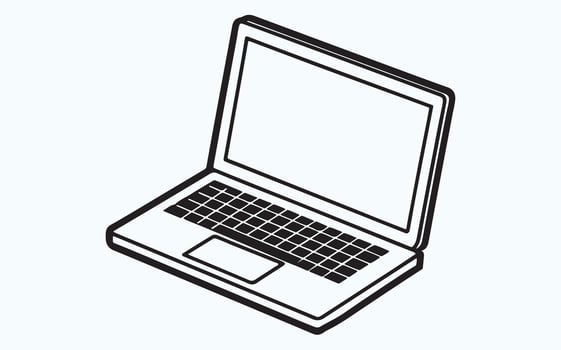 Laptop line drawing ICON vector