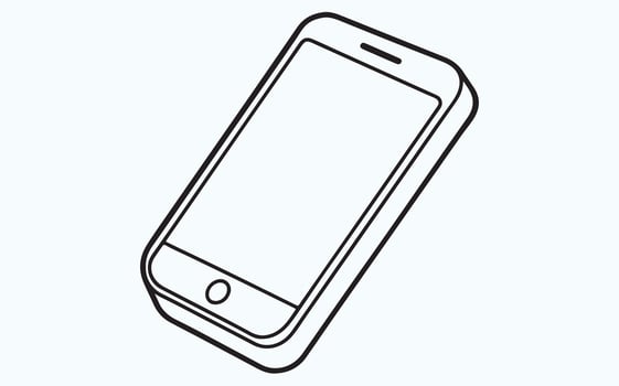 Cell phone line illustration icon vector