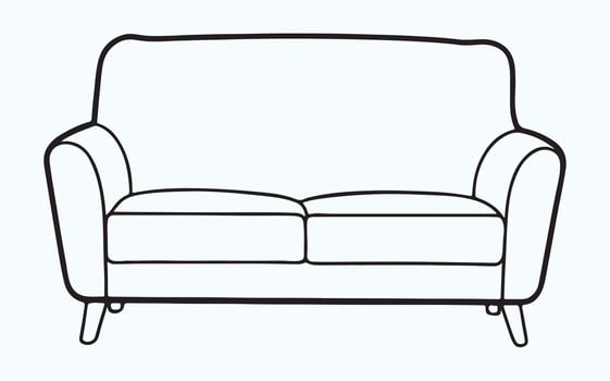 Simple Sofa Outline Art icon vector